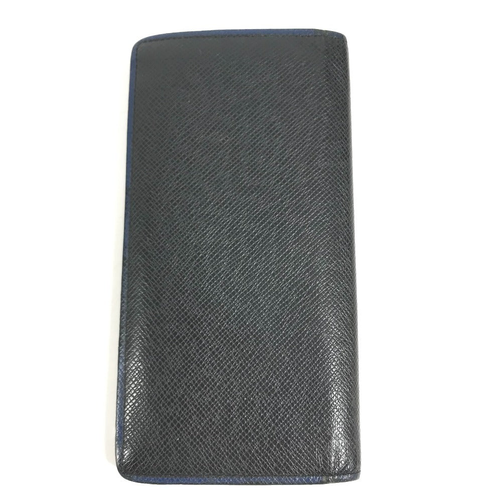 LOUIS VUITTON M30558 Taiga Portefeuilles Brazza Bicolor Long Wallet Long Wallet Taiga Leather Black/blue Used