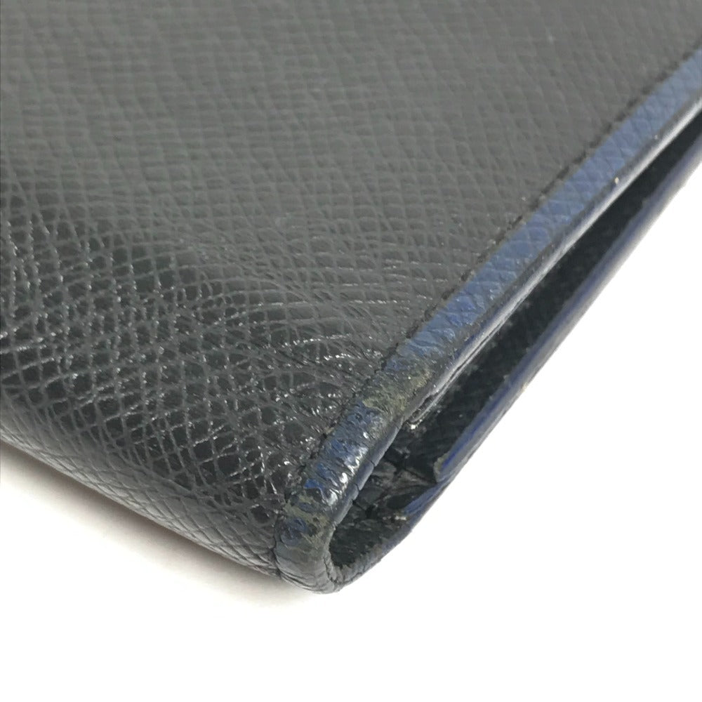LOUIS VUITTON M30558 Taiga Portefeuilles Brazza Bicolor Long Wallet Long Wallet Taiga Leather Black/blue Used