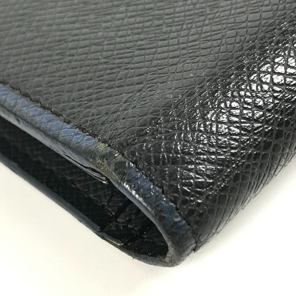 LOUIS VUITTON M30558 Taiga Portefeuilles Brazza Bicolor Long Wallet Long Wallet Taiga Leather Black/blue Used