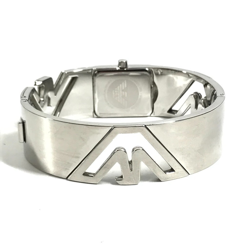 Emporio Armani AR5740 Logo Bangle Watch Women's watch bracelet Wristwatch SS Silver Used