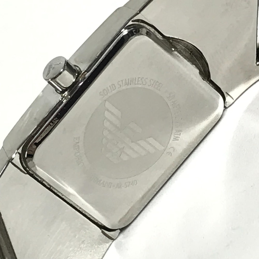 Emporio Armani AR5740 Logo Bangle Watch Women's watch bracelet Wristwatch SS Silver Used