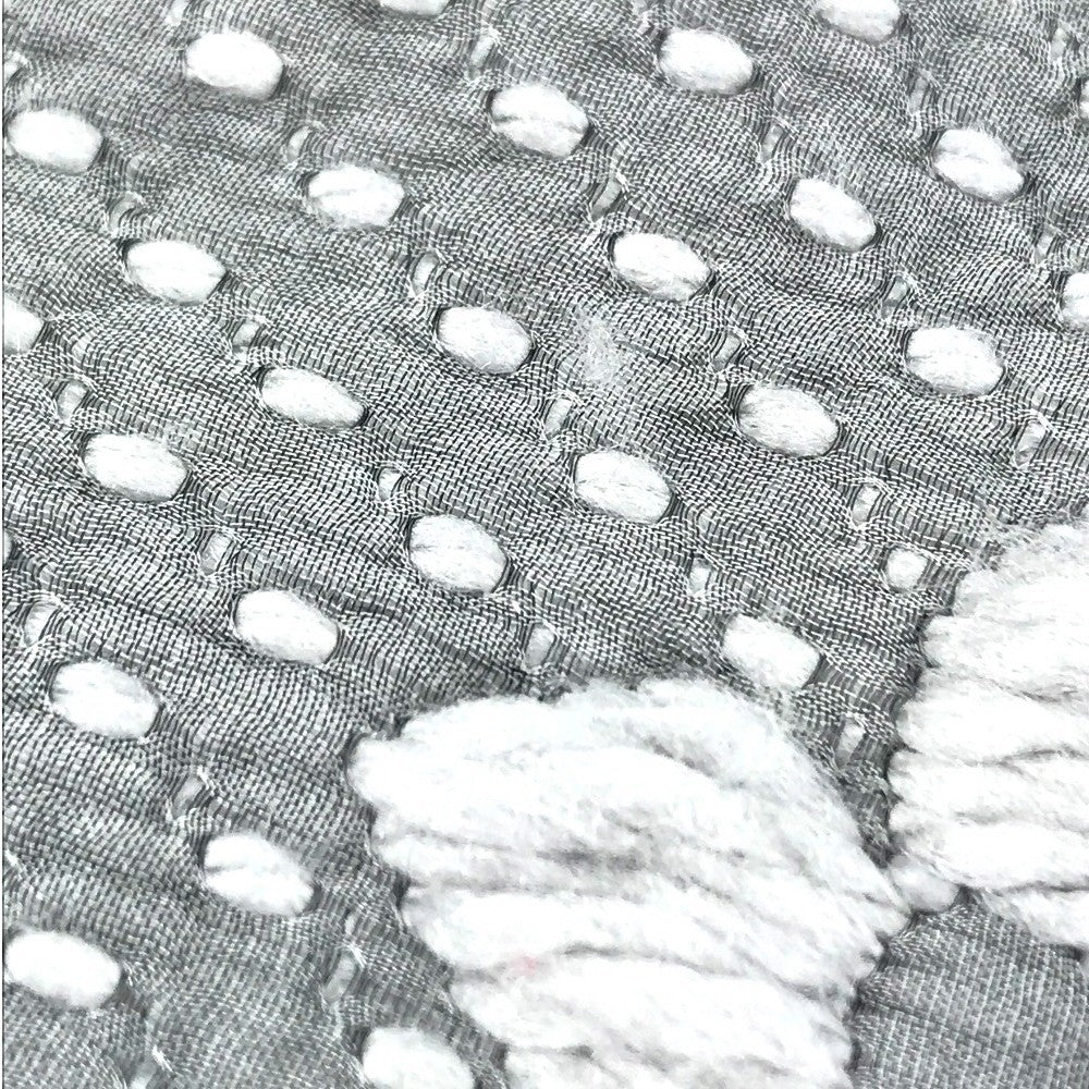 LOUIS VUITTON M74742 charpes logo mania charpes logo mania Fringe Stole / Shawl Scarf wool / silk gray Used