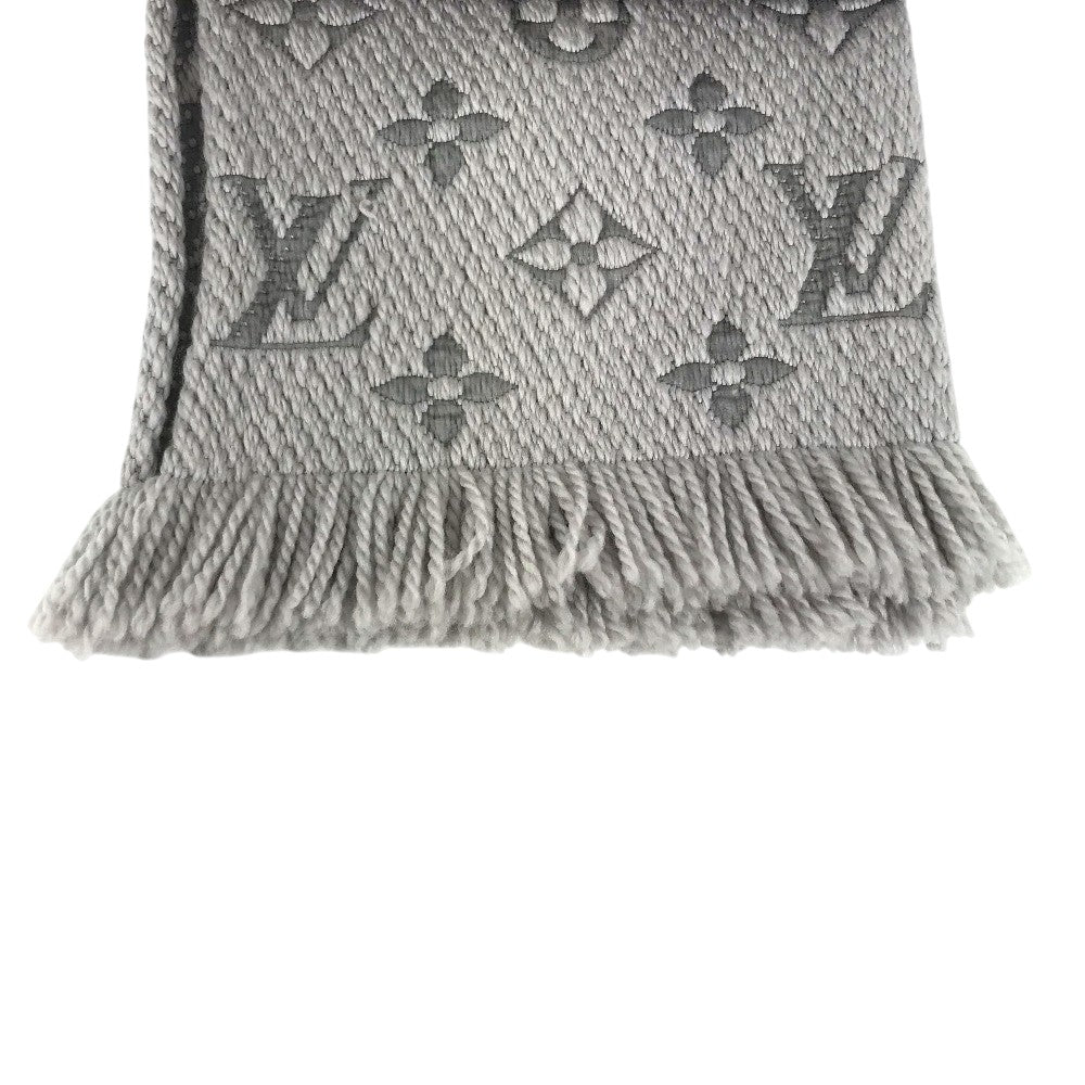 LOUIS VUITTON M74742 charpes logo mania charpes logo mania Fringe Stole / Shawl Scarf wool / silk gray Used
