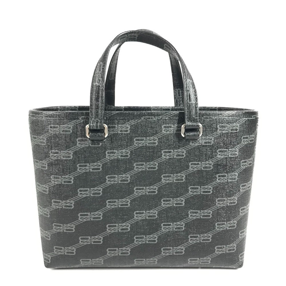 BALENCIAGA 702699 Monogram BB MONOGRAM SIGNATURE SHOPP EW S Signature Small Shopper Bag Bag Tote Bag Hand Bag Leather Black Used
