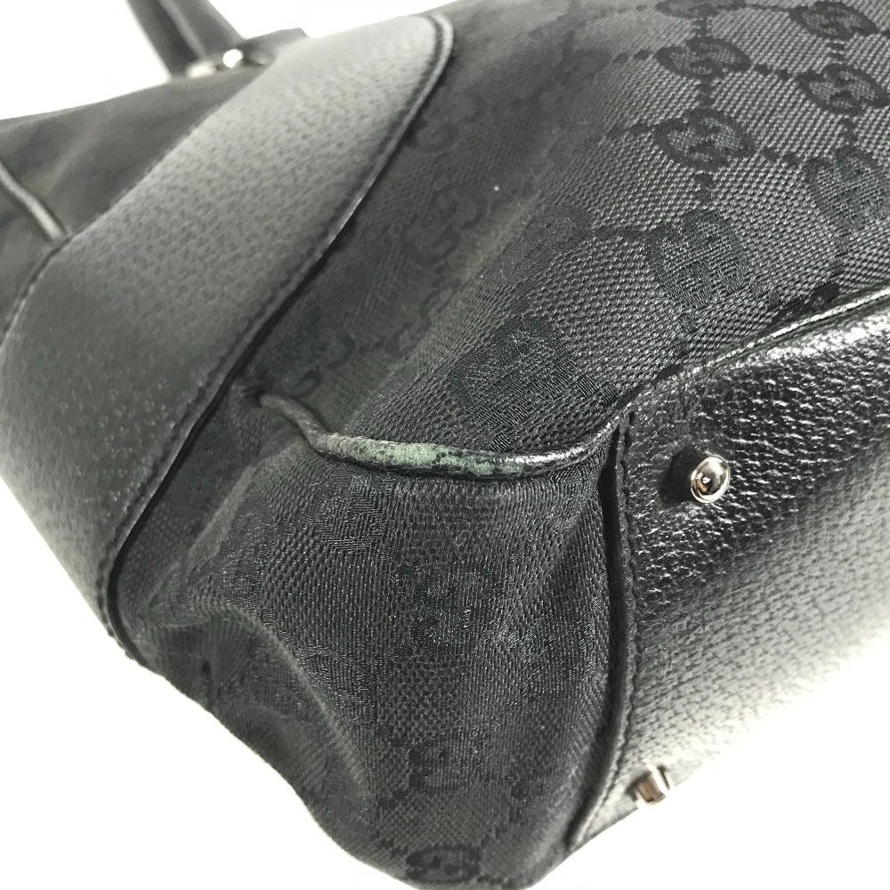 GUCCI 113011 GG logo Bag Tote Bag shawl Shoulder Bag GGCanvas/Leather Black Used