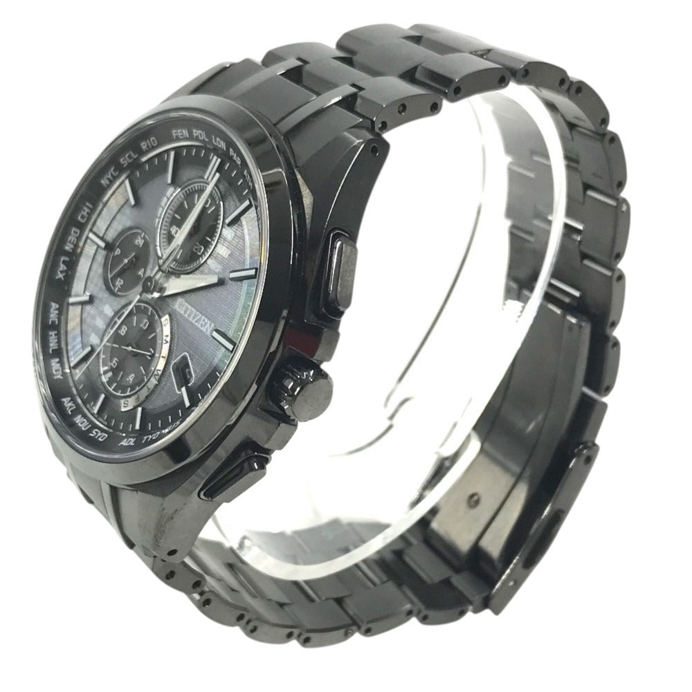 CITIZEN H804-T019731 Eco Drive Attesa Solar Men's Watch Wristwatch titanium Black Used