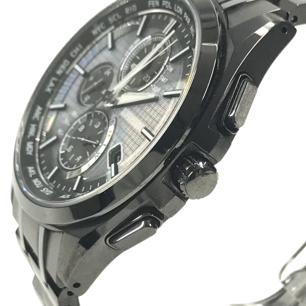 CITIZEN H804-T019731 Eco Drive Attesa Solar Men's Watch Wristwatch titanium Black Used