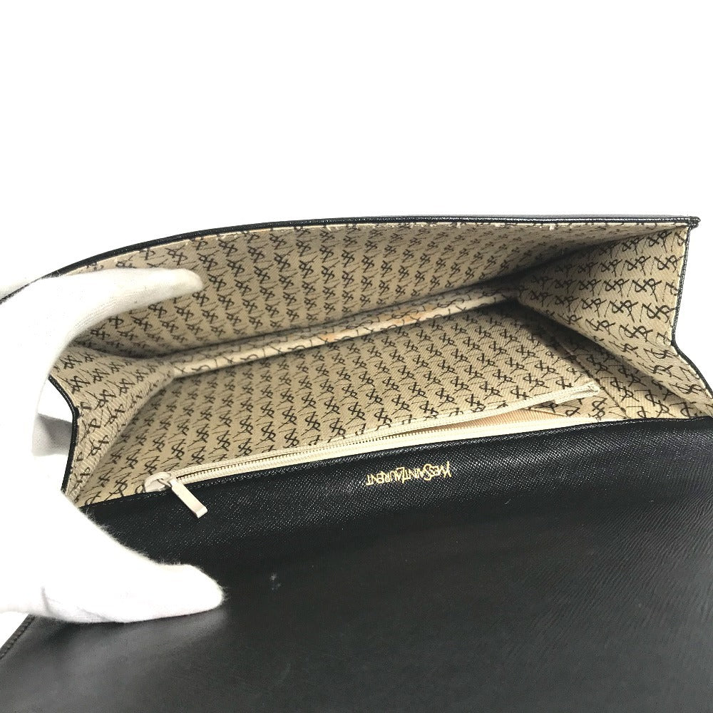 YVES SAINT LAURENT 不明 vintage Bag Pouch Clutch Bag Cluch Bag Leather Black Used