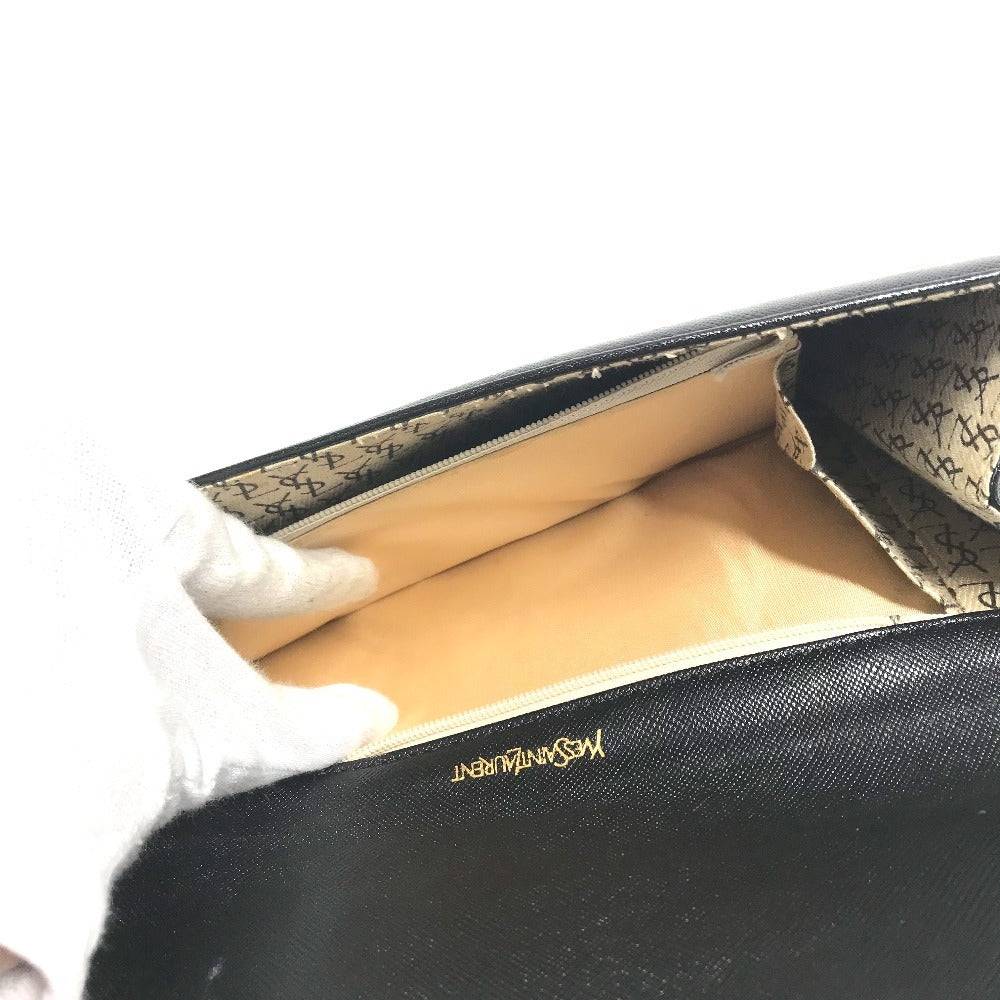 YVES SAINT LAURENT 不明 vintage Bag Pouch Clutch Bag Cluch Bag Leather Black Used