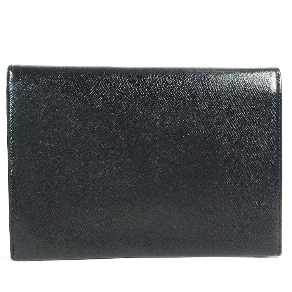 YVES SAINT LAURENT 不明 vintage Bag Pouch Clutch Bag Cluch Bag Leather Black Used