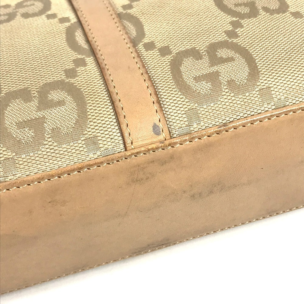 GUCCI 002 1068 GG logo Jackie Bag Tote Bag Shoulder Bag Hand Bag GGCanvas/Leather Beige Used