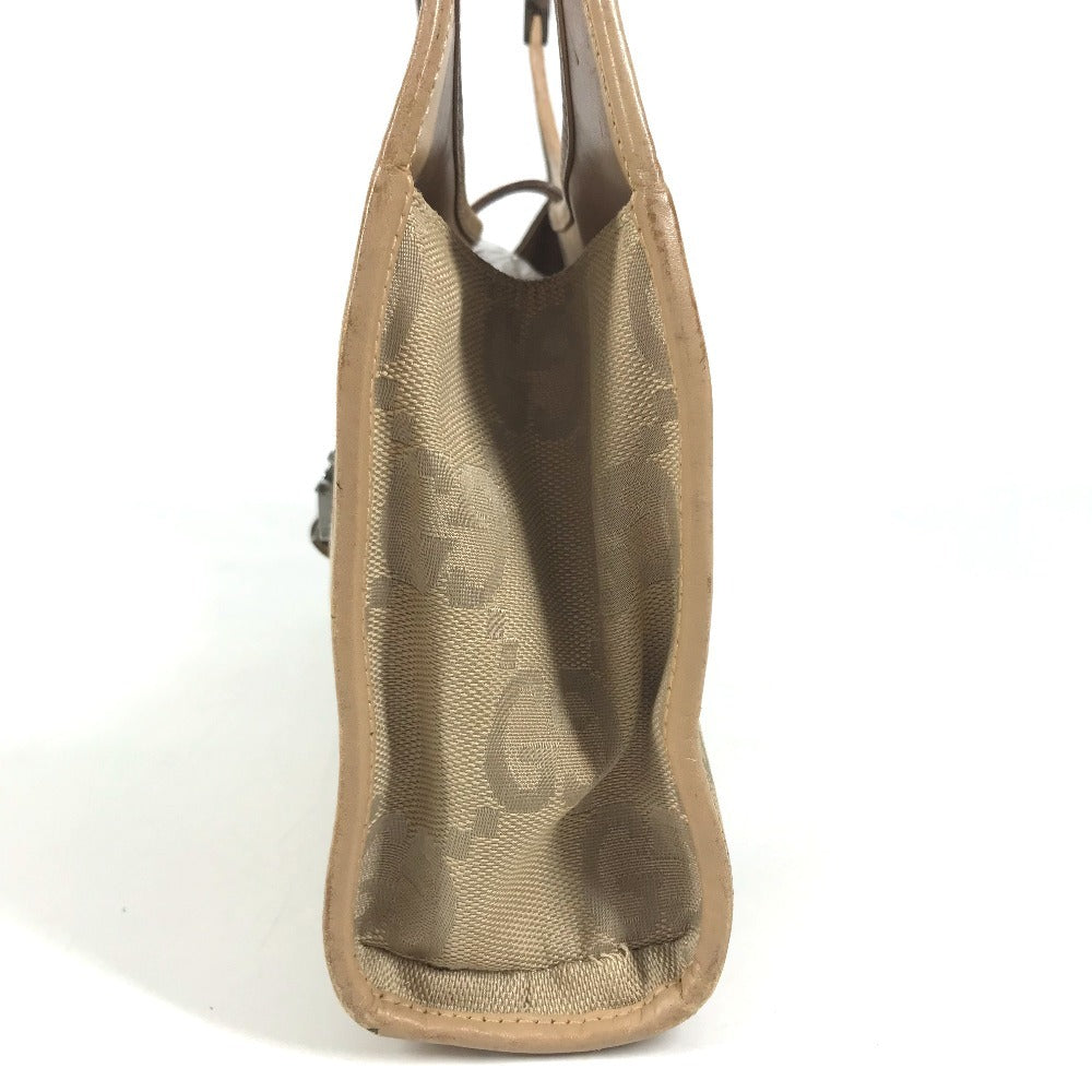 GUCCI 002 1068 GG logo Jackie Bag Tote Bag Shoulder Bag Hand Bag GGCanvas/Leather Beige Used