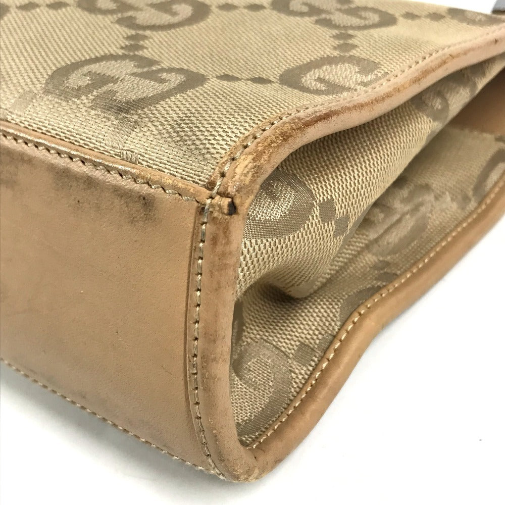 GUCCI 002 1068 GG logo Jackie Bag Tote Bag Shoulder Bag Hand Bag GGCanvas/Leather Beige Used