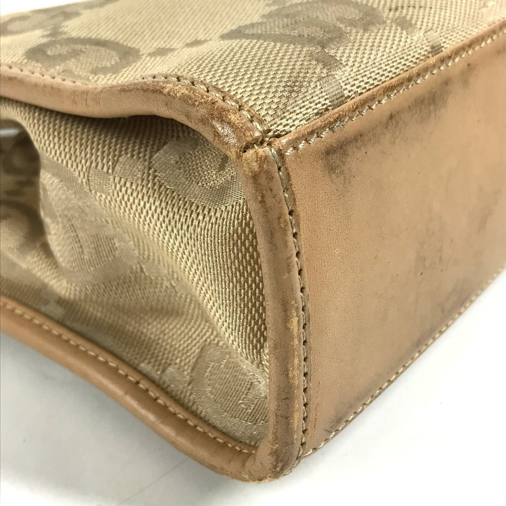 GUCCI 002 1068 GG logo Jackie Bag Tote Bag Shoulder Bag Hand Bag GGCanvas/Leather Beige Used