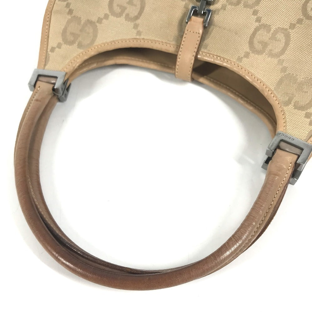 GUCCI 002 1068 GG logo Jackie Bag Tote Bag Shoulder Bag Hand Bag GGCanvas/Leather Beige Used