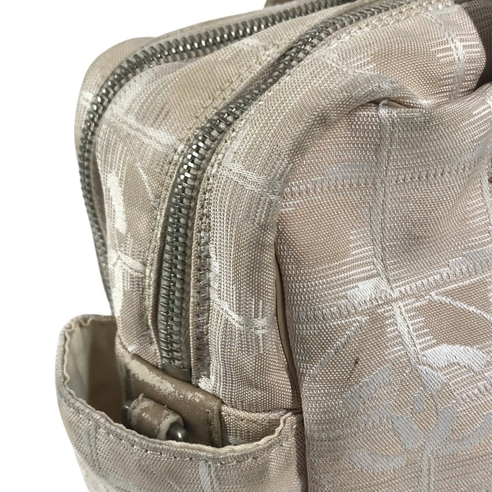 CHANEL New travel line CC CC Mark logo Bag Tote Bag Hand Bag Nylon / Leather Beige Used