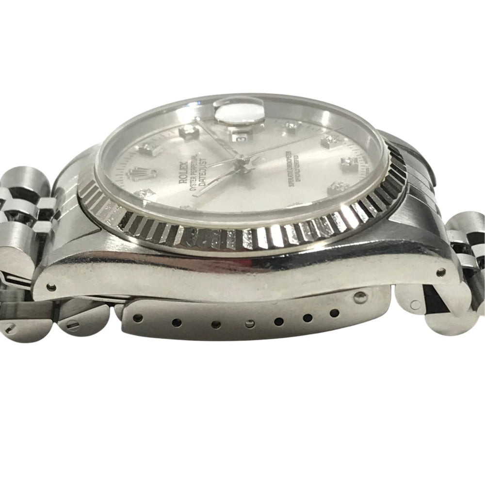 ROLEX X Datejust 10P Diamond Men's watch Wristwatch SS/WG Silver Used