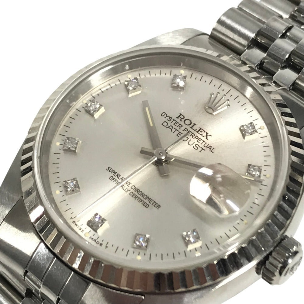 ROLEX X Datejust 10P Diamond Men's watch Wristwatch SS/WG Silver Used