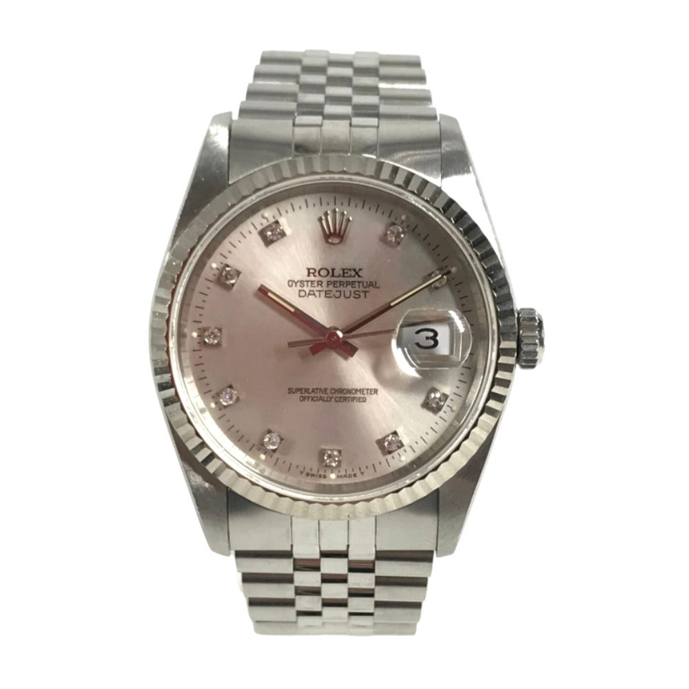 ROLEX X Datejust 10P Diamond Men's watch Wristwatch SS/WG Silver Used