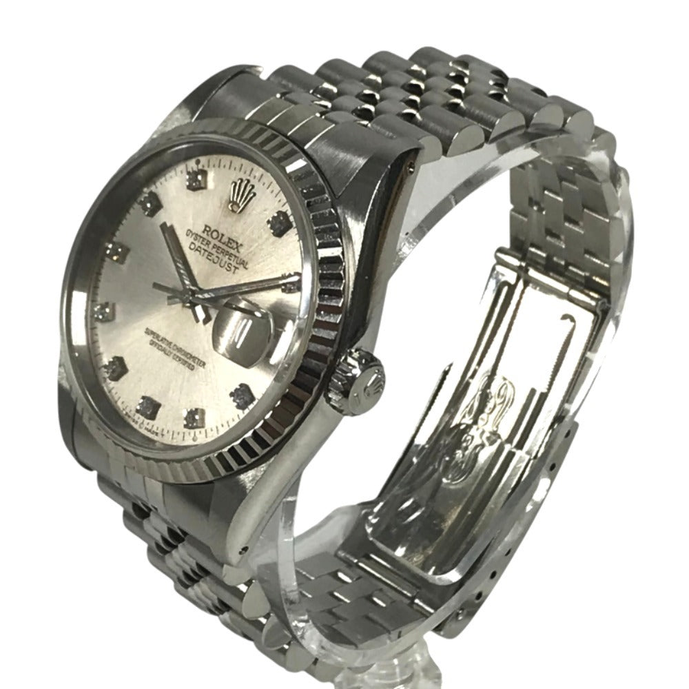 ROLEX X Datejust 10P Diamond Men's watch Wristwatch SS/WG Silver Used