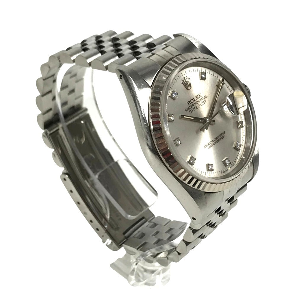 ROLEX X Datejust 10P Diamond Men's watch Wristwatch SS/WG Silver Used