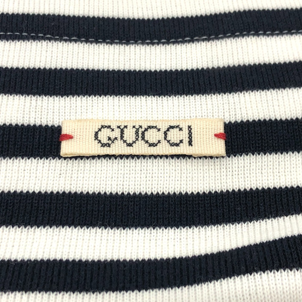 GUCCI 461177 Men's Cotton Sweatshirt with Striped Octopus Motif, White and Black