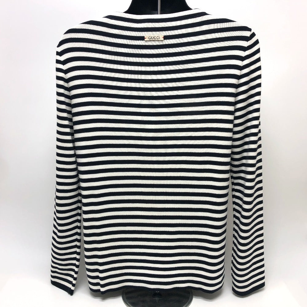 GUCCI 461177 Men's Cotton Sweatshirt with Striped Octopus Motif, White and Black