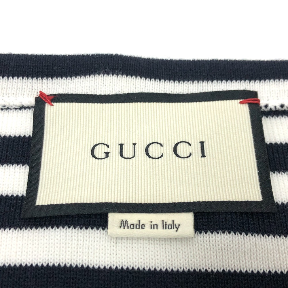GUCCI 461177 Men's Cotton Sweatshirt with Striped Octopus Motif, White and Black
