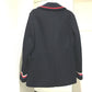 GUCCI 451131 Two-tone Sylvie Web Ribbon Felt Jacket/Peacoat, Men's, Navy