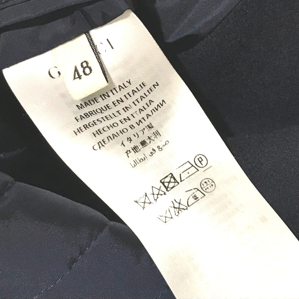 GUCCI 451131 Two-tone Sylvie Web Ribbon Felt Jacket/Peacoat, Men's, Navy