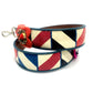 FENDI 8AV077 Flower Stud Strap You Bag, Multicolor Leather Shoulder Strap for Women, White with Multicolor and Silver Hardware