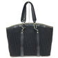 Christian Dior Floral Embroidered Trotter Shoulder Tote Bag in Canvas/Leather, Black