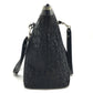 Christian Dior Floral Embroidered Trotter Shoulder Tote Bag in Canvas/Leather, Black
