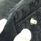 Christian Dior Floral Embroidered Trotter Shoulder Tote Bag in Canvas/Leather, Black