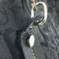 Christian Dior Floral Embroidered Trotter Shoulder Tote Bag in Canvas/Leather, Black