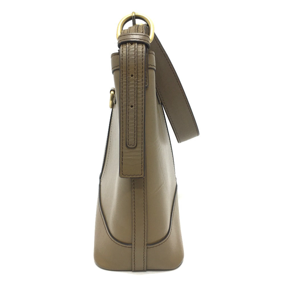 BURBERRY 内側チェック ワンショルダー カバン 肩掛け バッグ ショルダーバッグ レザー レディース ブラウン