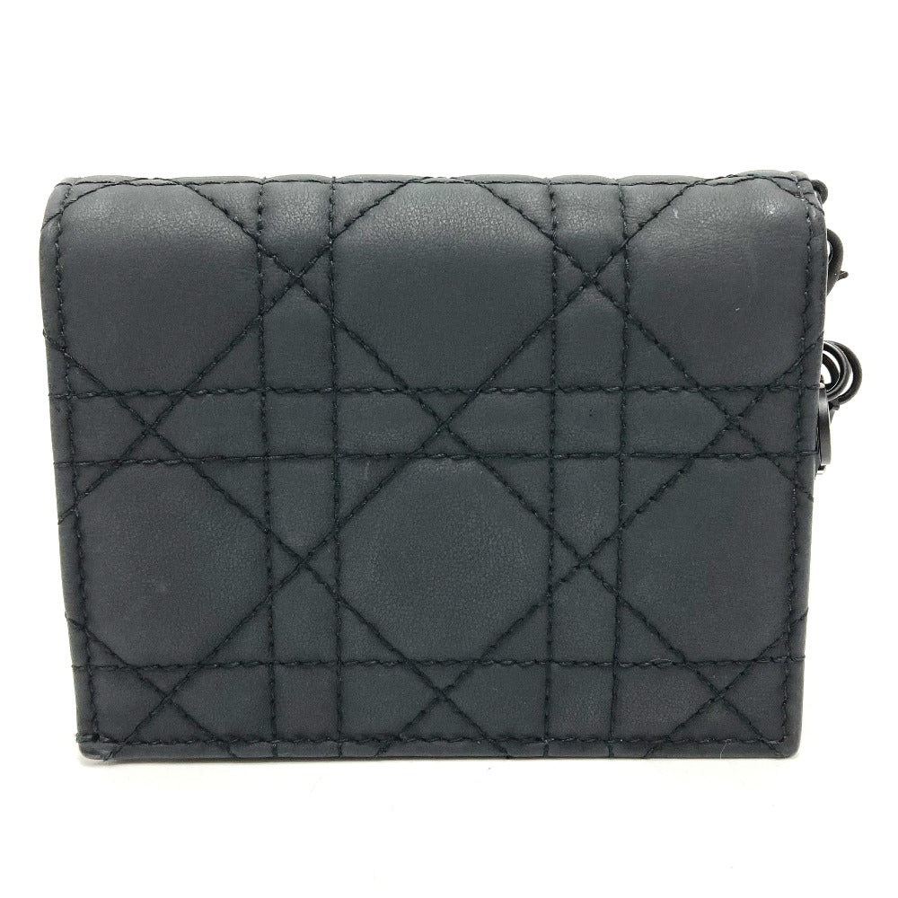 Dior S0178SLOI Lady Dior Mini Wallet, Bifold Leather, Women's, Black
