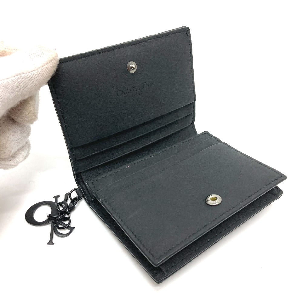 Dior S0178SLOI Lady Dior Mini Wallet, Bifold Leather, Women's, Black