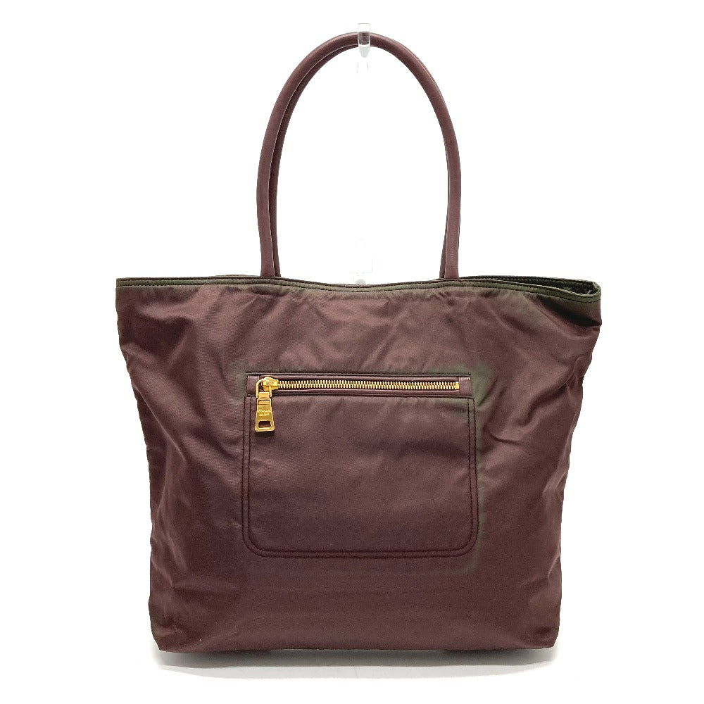 PRADA BR4354 ロゴプレート セミショルダー バッグ カバン 肩掛け ショルダーバッグ トートバッグ レザー/ナイロン レディース パープル