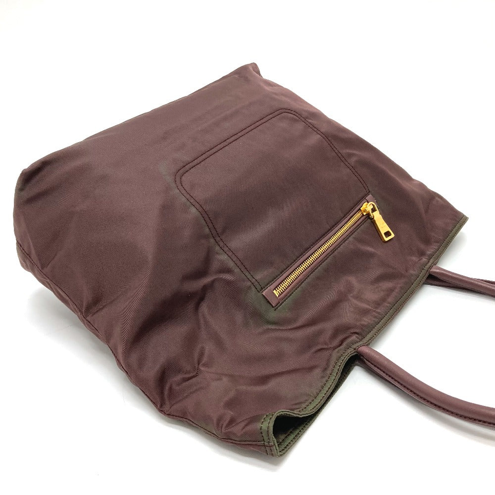 PRADA BR4354 ロゴプレート セミショルダー バッグ カバン 肩掛け ショルダーバッグ トートバッグ レザー/ナイロン レディース パープル