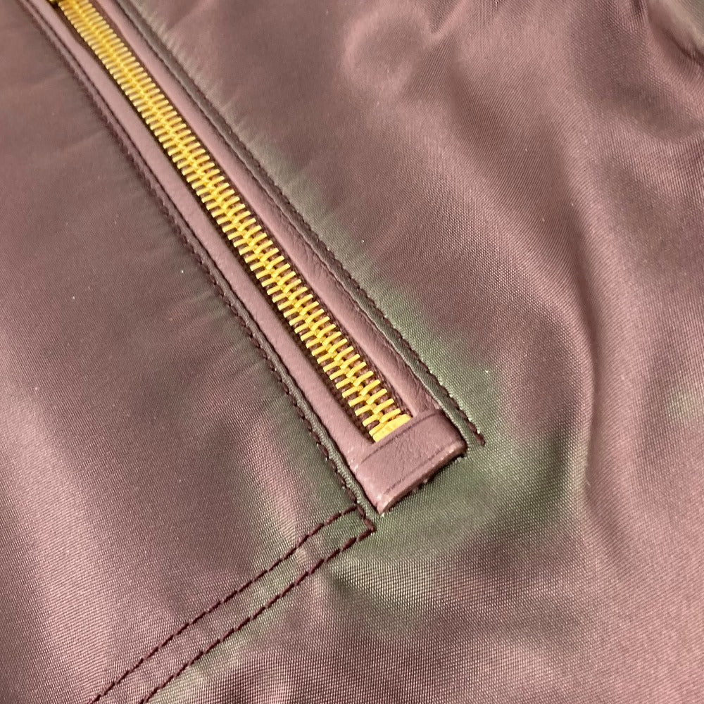 PRADA BR4354 ロゴプレート セミショルダー バッグ カバン 肩掛け ショルダーバッグ トートバッグ レザー/ナイロン レディース パープル