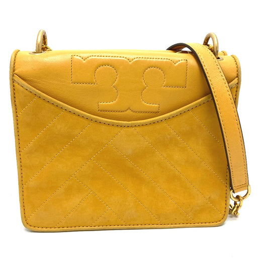 Tory Burch ロゴ  カバン チェーン ポシェット ショルダーバッグ ラムレザー レディース イエロー