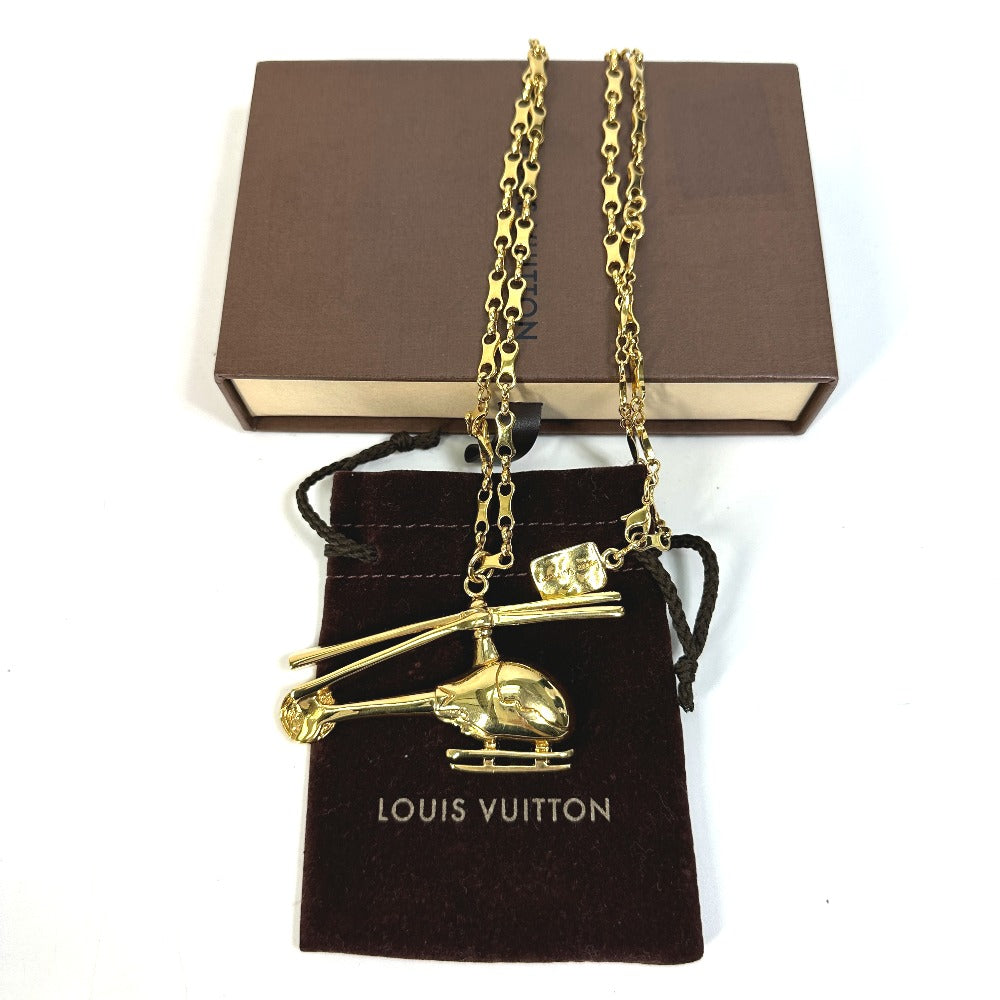 LOUIS VUITTON MP0329 Accessories Helicopter Chain Necklace GP Women's Gold