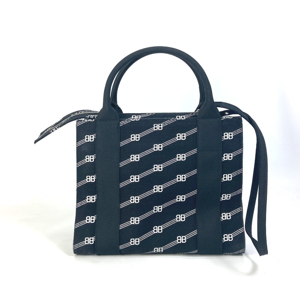 BALENCIAGA 620884 BB トレード S トートバッグ カバン ハンドバッグ キャンバス レディース ブラック