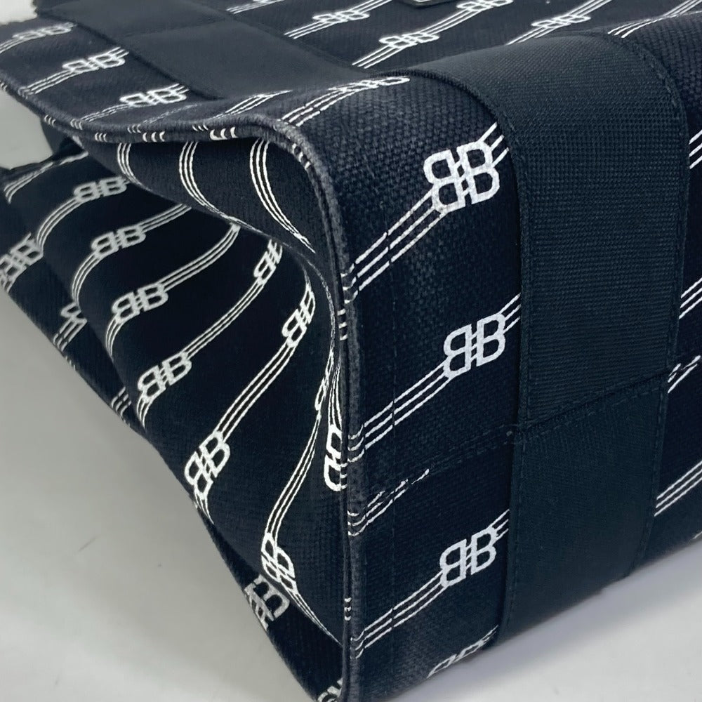 BALENCIAGA 620884 BB トレード S トートバッグ カバン ハンドバッグ キャンバス レディース ブラック