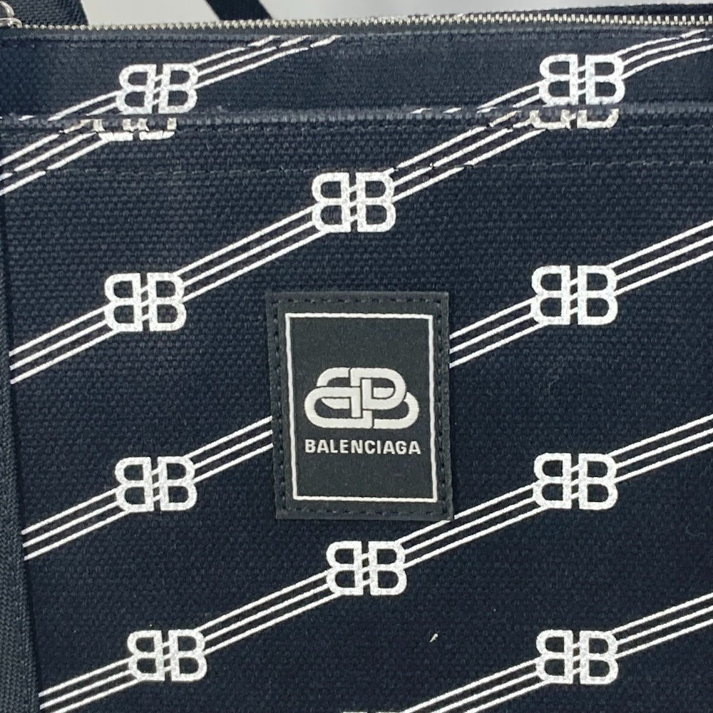 BALENCIAGA 620884 BB トレード S トートバッグ カバン ハンドバッグ キャンバス レディース ブラック