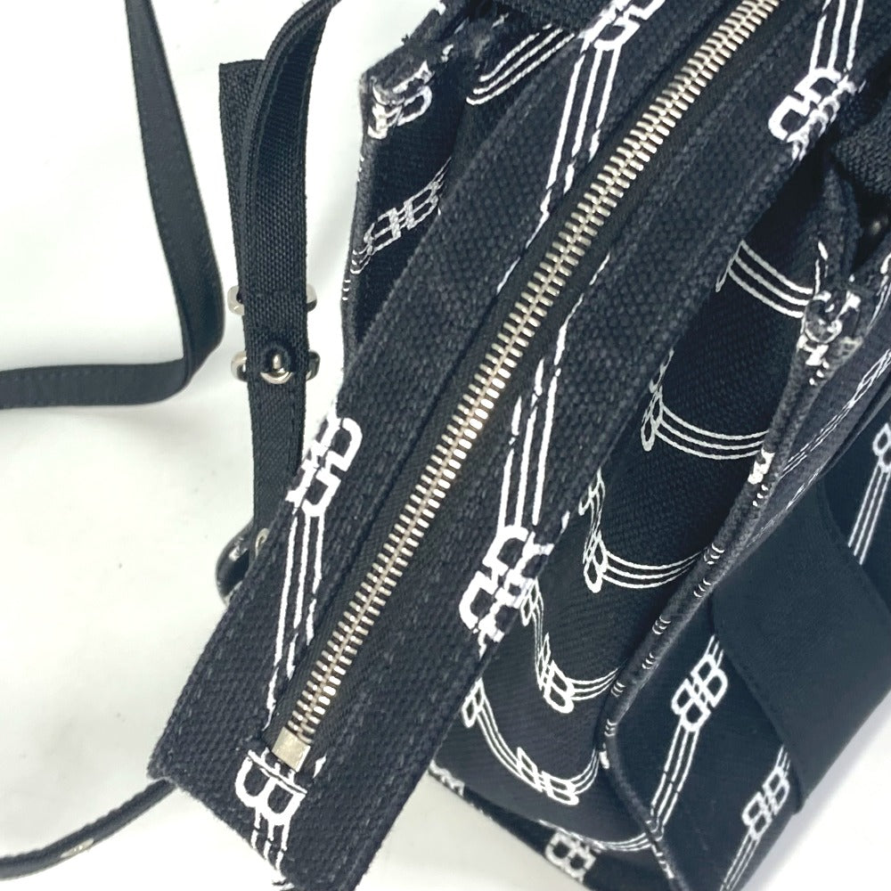 BALENCIAGA 620884 BB トレード S トートバッグ カバン ハンドバッグ キャンバス レディース ブラック