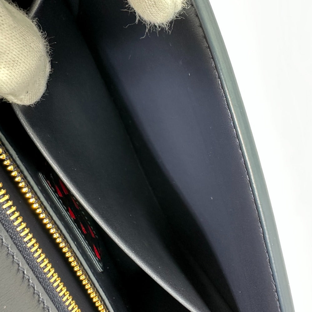 Christian Dior Heart 30 Montaigne Logo Crossbody Shoulder Bag in Black Leather