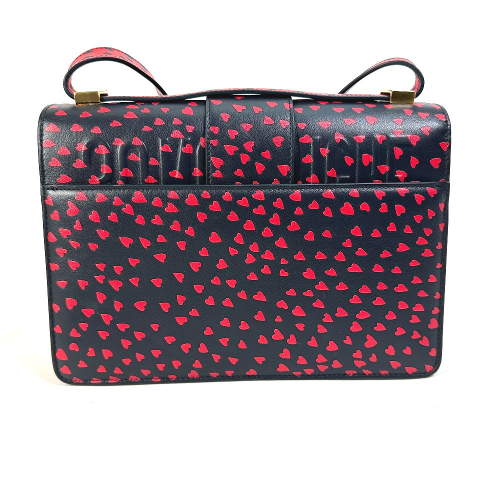 Christian Dior Heart 30 Montaigne Logo Crossbody Shoulder Bag in Black Leather