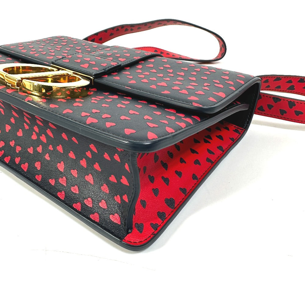 Christian Dior Heart 30 Montaigne Logo Crossbody Shoulder Bag in Black Leather